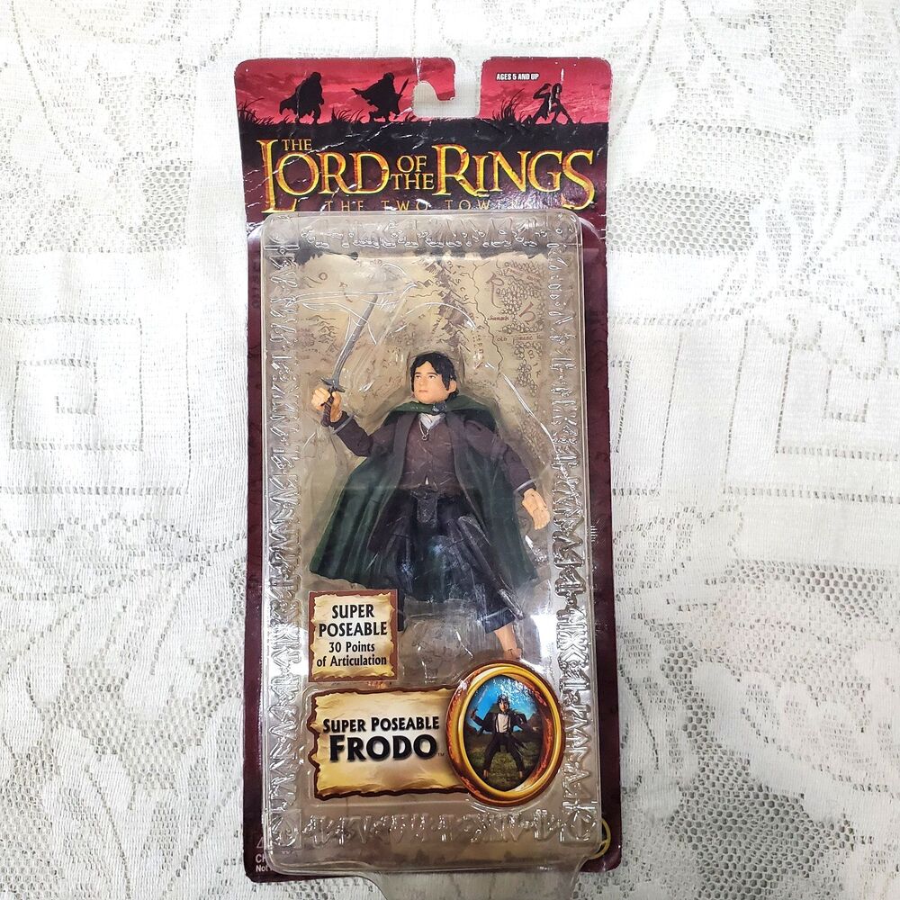 LOTR Two Towers Super Poseable Frodo Action Figure Toy Biz 2004 New Vintage 6"